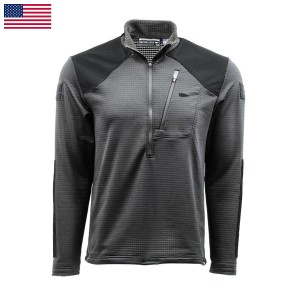 Tops Goruck Indestructible Grid Fleece Half Zip Men Grey | FR-910375ONH