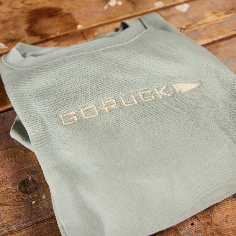 Sweatshirt Goruck Cropped Embroidered Women Olive / Brown | FR-725396PES