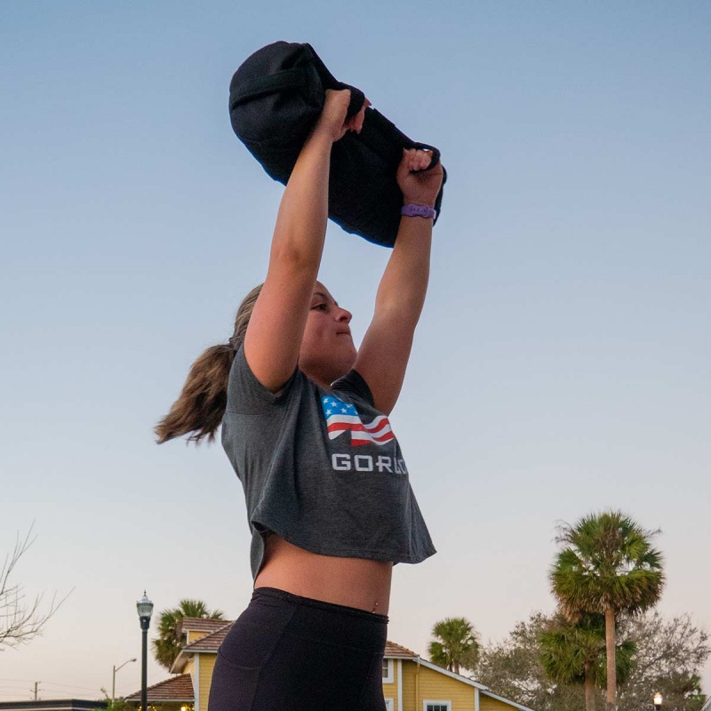 T-Shirt Goruck Cropped Spearhead Women Grey | FR-986754FPA