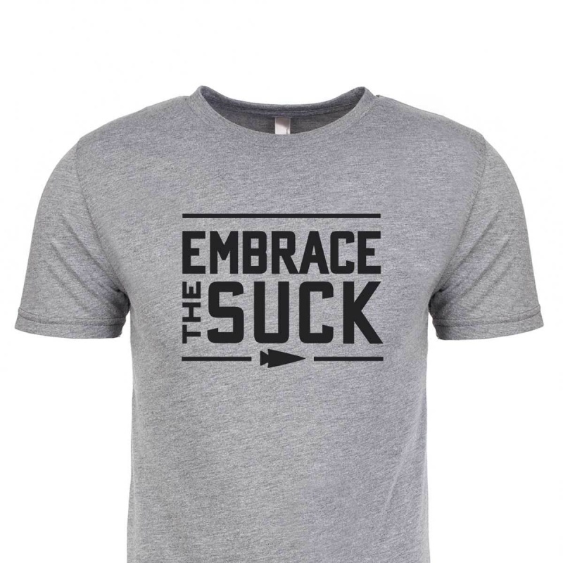 T-Shirt Goruck Embrace the Suck Men Grey | FR-802436BJQ