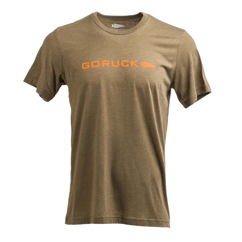 T-Shirt Goruck Logo Women Khaki | FR-842630BKX