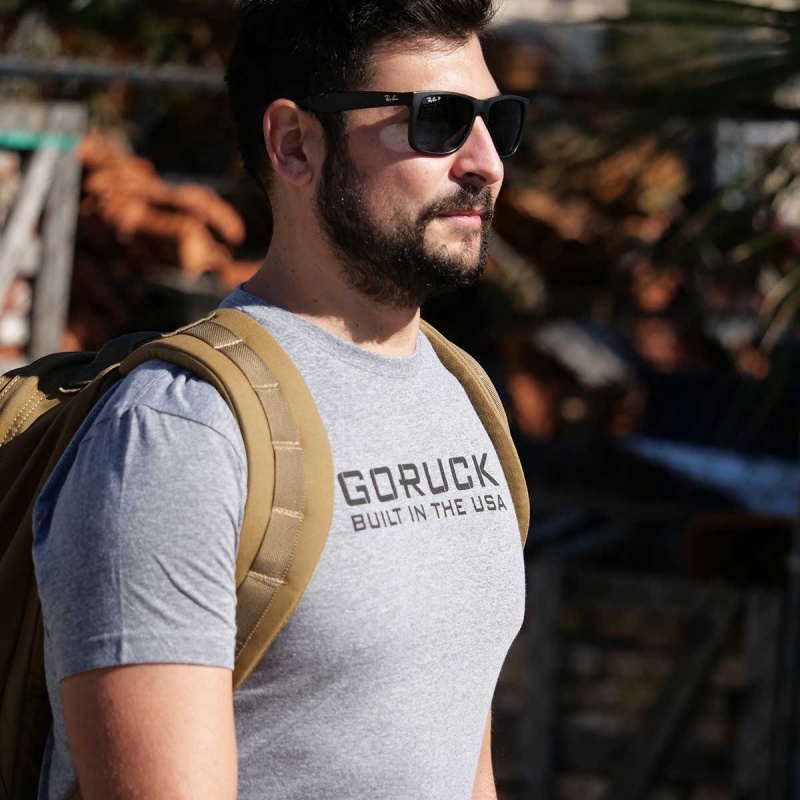 T-Shirt Goruck Reverse Flag Men Grey | FR-701693VAD