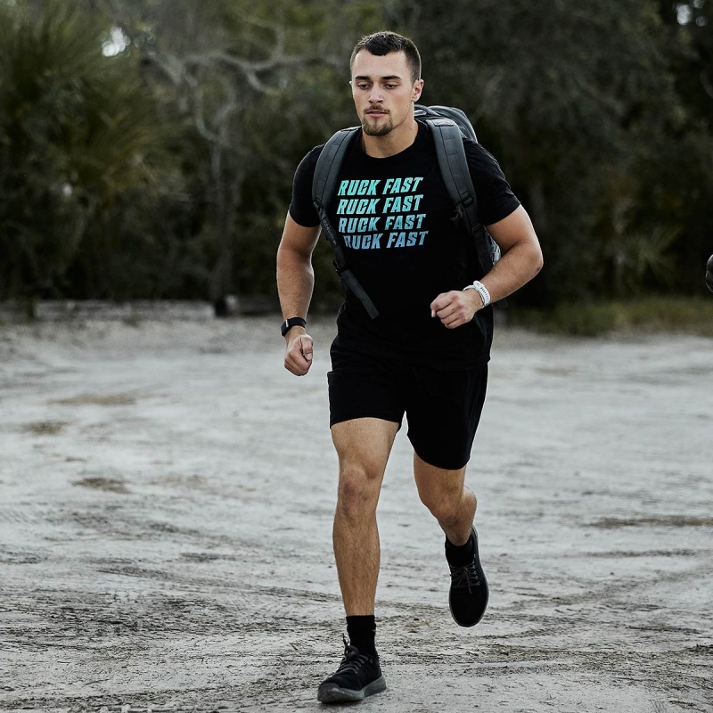 T-Shirt Goruck Ruck Fast Men Black | FR-459630OVB