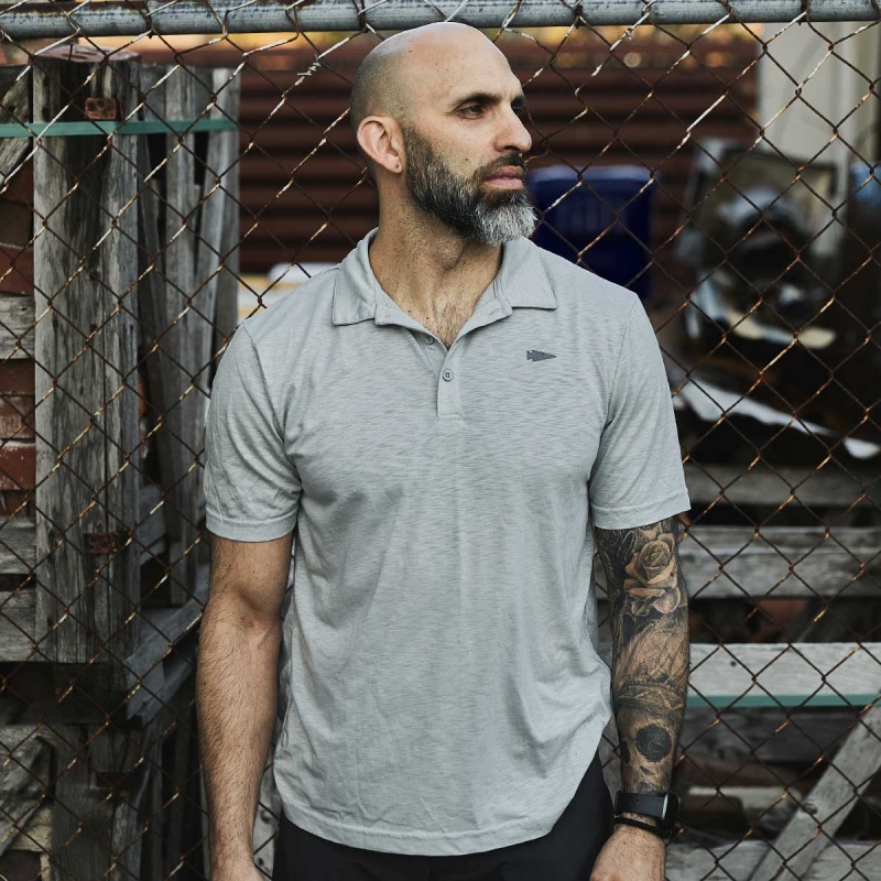 T-Shirt Goruck The Field Polo Men Silver | FR-615497NZC