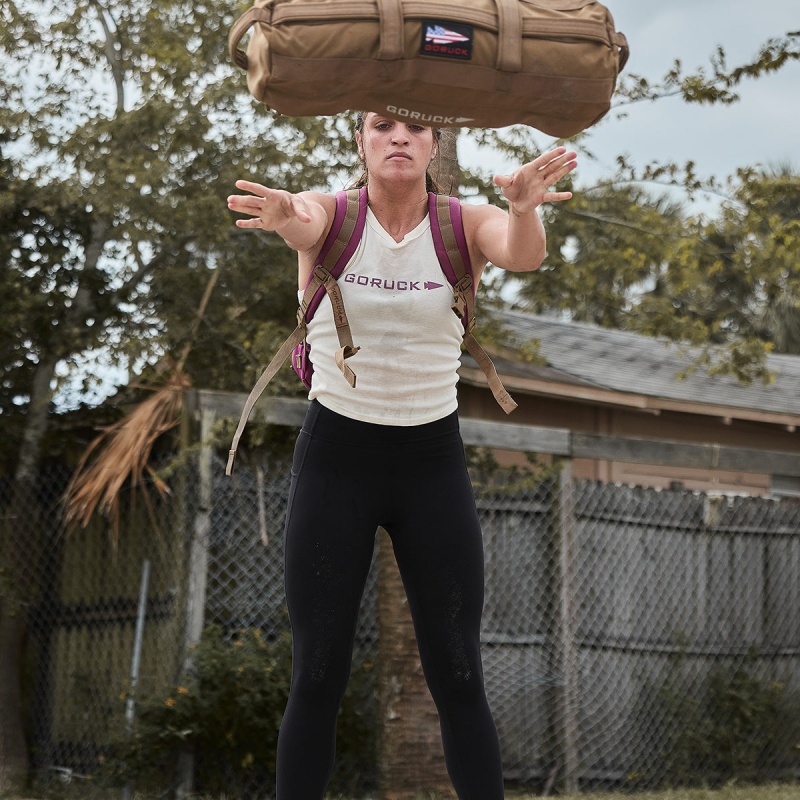 Tank Goruck Ribbed Racer Women White | FR-609347OYB