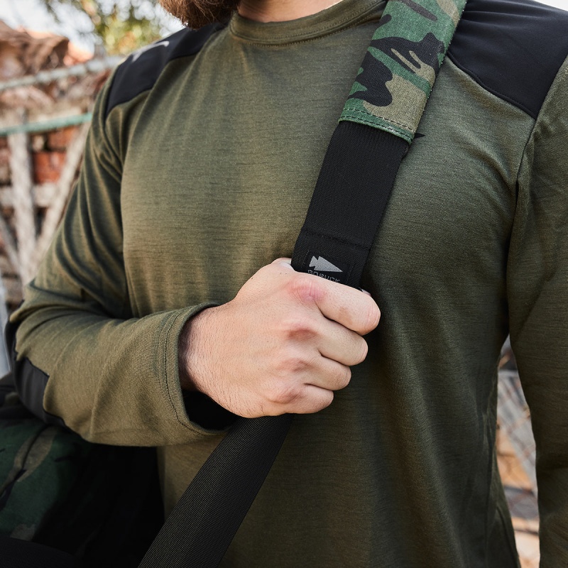 Tops Goruck 24.7 Merino Wool Long Sleeve Tee Men Green | FR-803261NFP