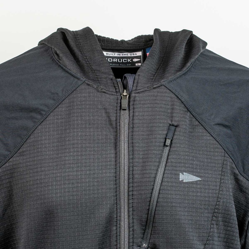 Tops Goruck Indestructible Grid Fleece Full Zip Men Black / Black | FR-659083EPG