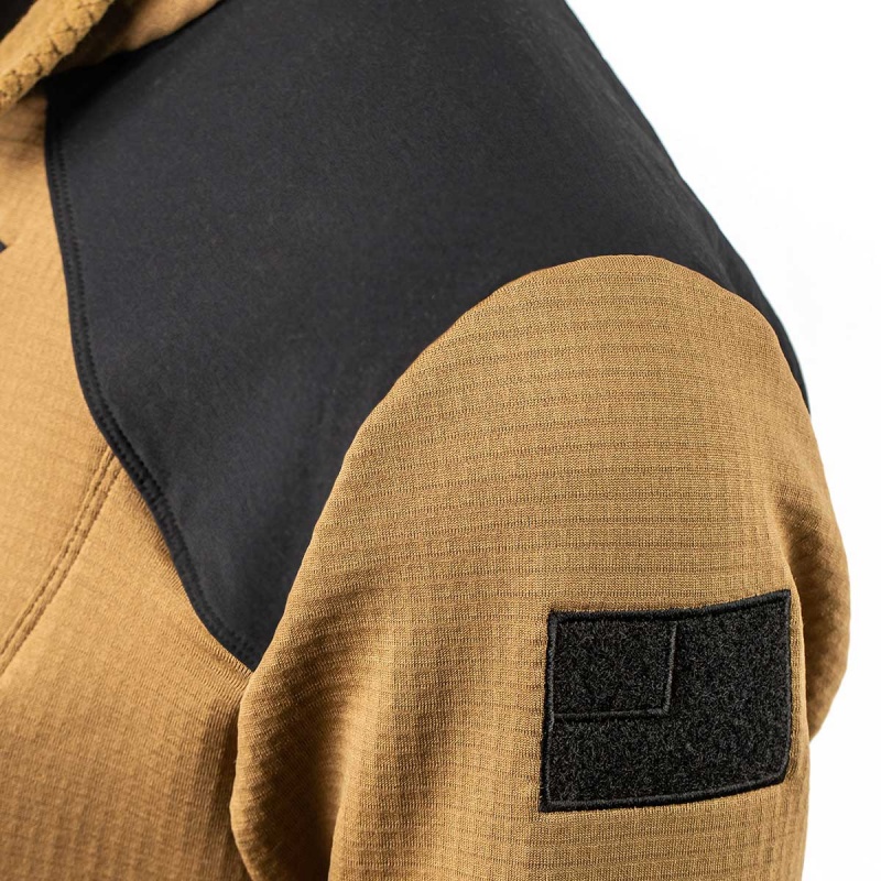 Tops Goruck Indestructible Grid Fleece Half Zip Men Black | FR-256380FHK